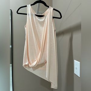 WHBM Pink Drape Front Sleeveless Blouse